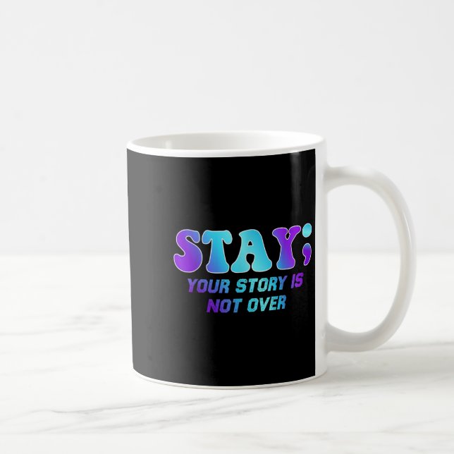 Stanna där du är inte över självmordsförebyggande  kaffemugg (Höger)