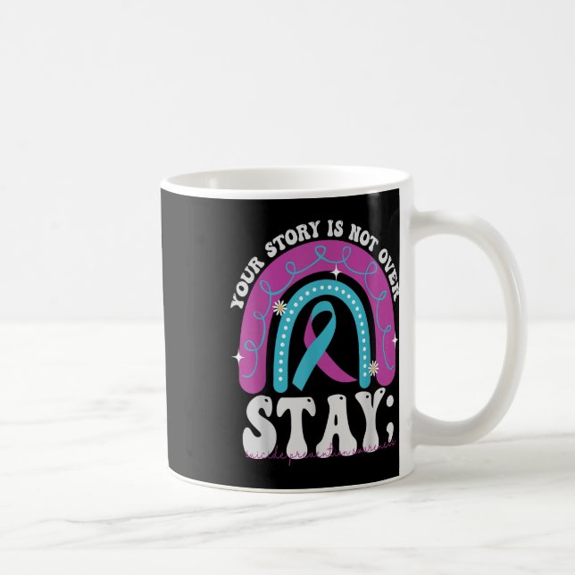 Stanna där du är inte över självmordsförebyggande  kaffemugg (Höger)