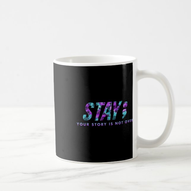 Stanna där du är inte över självmordsförebyggande  kaffemugg (Höger)