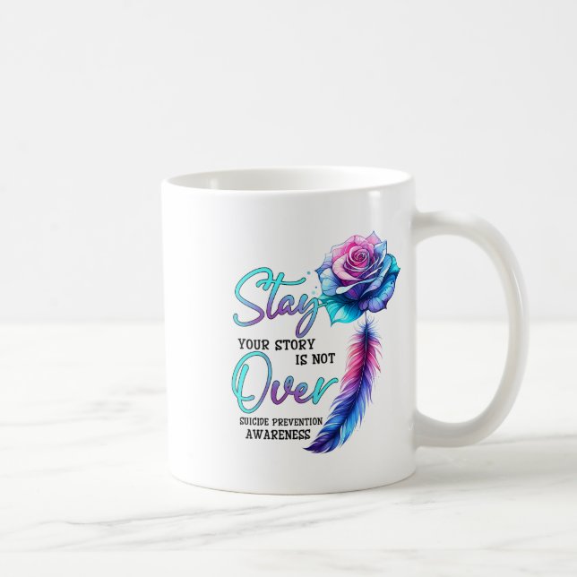 Stanna där du är inte över självmordsförebyggande  kaffemugg (Höger)