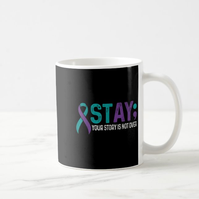 Stanna där du är inte över självmordsförebyggande  kaffemugg (Höger)