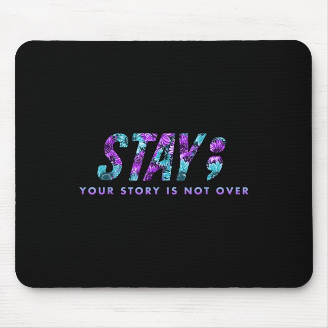 Stanna där du är inte över självmordsförebyggande  musmatta (Framsidan)