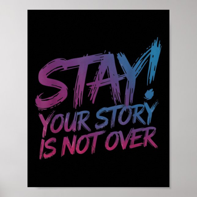 Stanna där du är inte över självmordsförebyggande  poster (Framsidan)