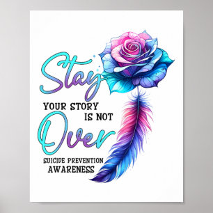 Stanna där du är inte över självmordsförebyggande  poster