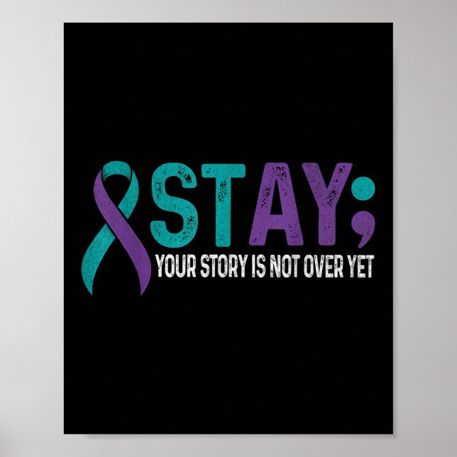 Stanna där du inte är över än självmordsförebyggan poster (Framsidan)