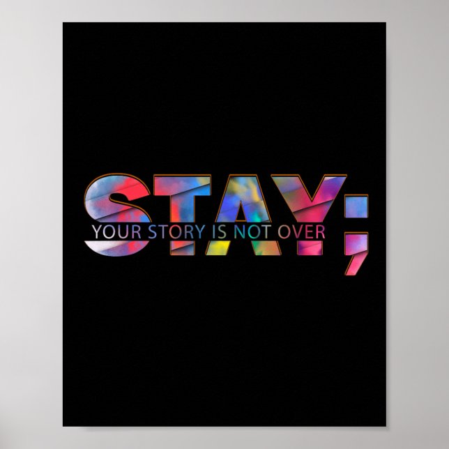 Stanna där du inte är över självmord, psykisk häls poster (Framsidan)