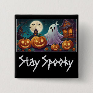 Stanna där, Halloween Spöken och Pumpkins Knapp