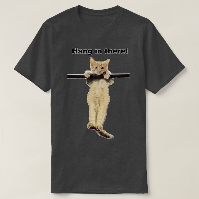 Stanna där, söt kattunge kattunge i baby vid gren t shirt (Design framsida)