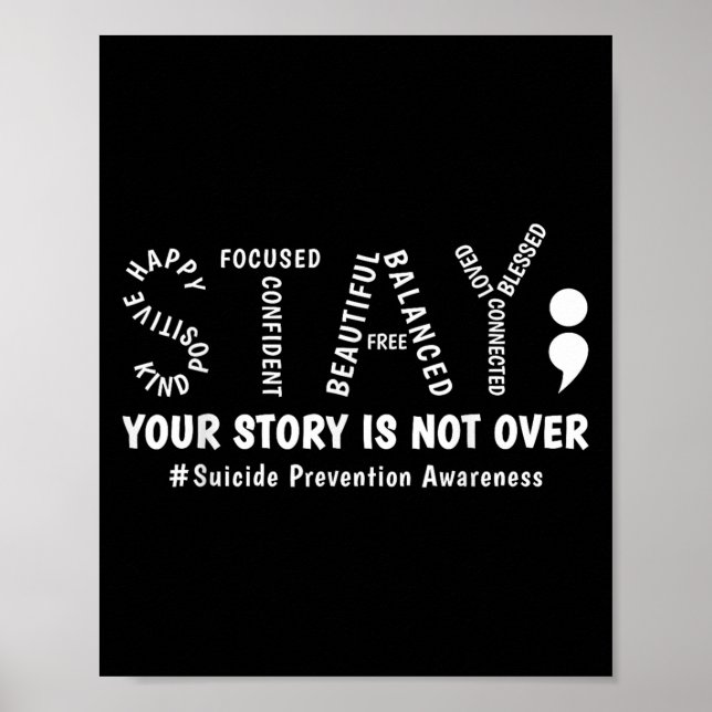 Stanna din berättelse är inte över Mental hälsa Sj Poster (Framsidan)
