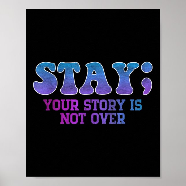Stanna, din historia är inte över självmordsföreby poster (Framsidan)