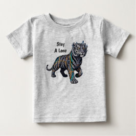 Stanna Ensam Prydlig Tribal Tiger Grå Baby T-Shirt