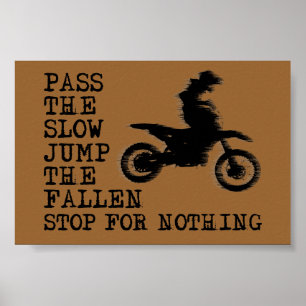 Stanna För Ingenting Dirt Bike Motocross Affisch S