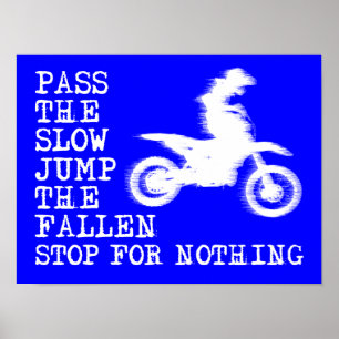 Stanna För Ingenting Dirt Bike Motocross Affisch S