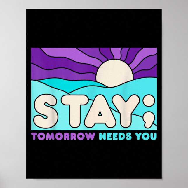 Stanna förebyggande medvetenhet psykisk hälsa stöd poster (Framsidan)