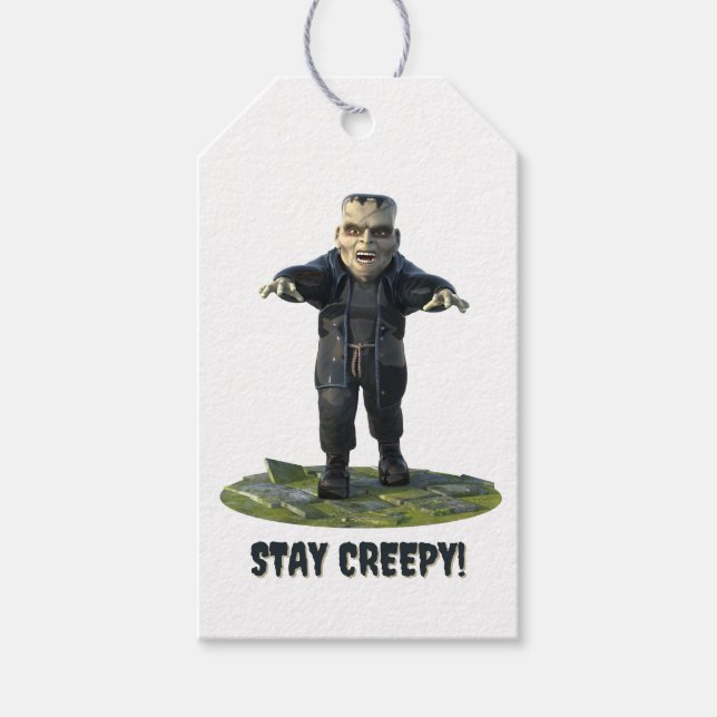 Stanna! Frankensteins Monster Gift-Märkre Presentetikett (Framsidan)