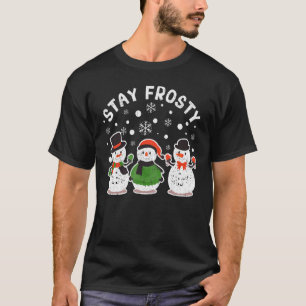 Stanna Frosty Funny jul Pajamas Coola Snögubbe X T Shirt