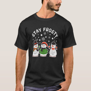 Stanna Frosty Funny jul Pajamas Coola Snögubbe X T Shirt