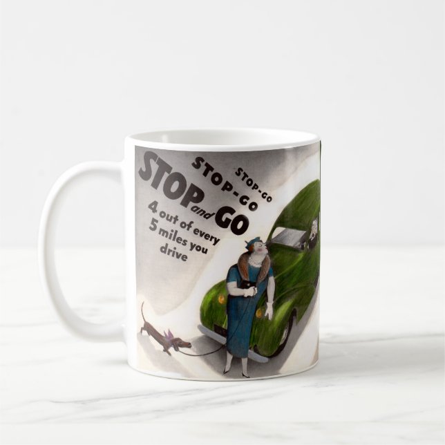 Stanna, gå, men slåare inte tjocken dam eller henn kaffemugg (Vänster)