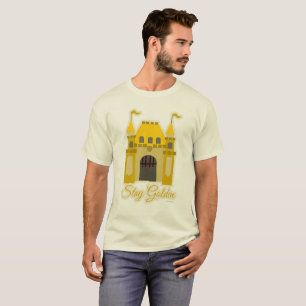 Stanna Golden Fantasy Castle Theme Slogan Tecknad T Shirt