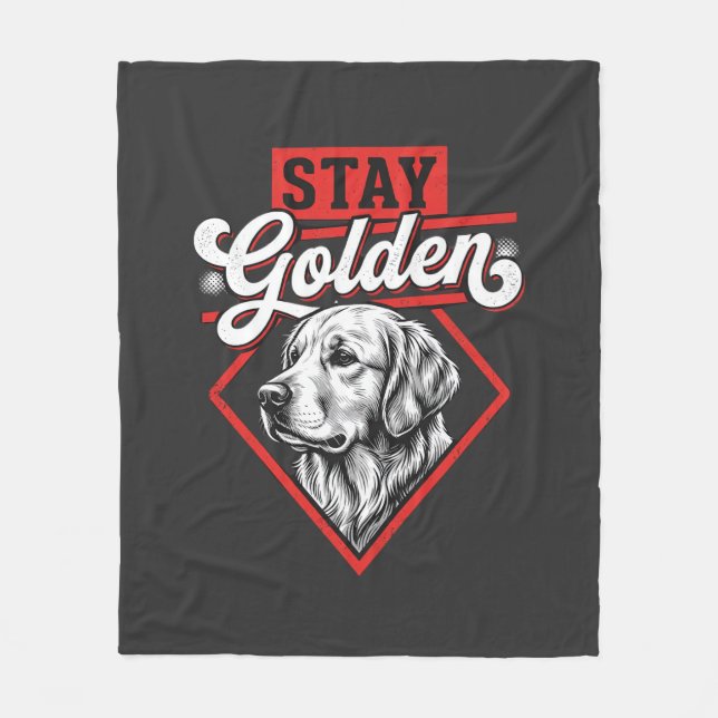 Stanna Golden Golden Retriever Hund Fleecefilt (Framsidan)