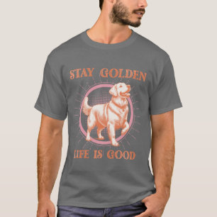 Stanna Golden Life är Bra Golden Retriever Retro T Shirt