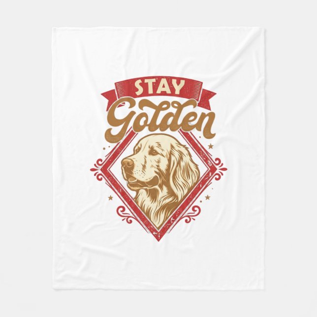 Stanna Golden Retriever Hund Röda Diamant_1 Fleecefilt (Framsidan)
