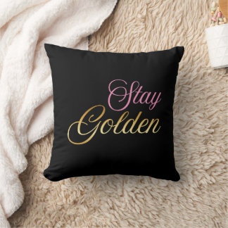 Stanna Golden Rosa & Guld Skrift Kudde