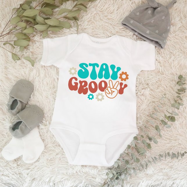 Stanna Groovy Baby Romper T Shirt (Stay Groovy Baby)