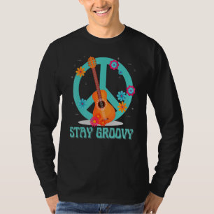 Stanna Groovy Hippie Retro Stil Fredstecken 60-tal T Shirt