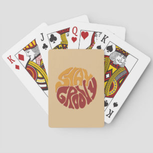 Stanna Groovy med Stänk i Röd och Gult Casinokort
