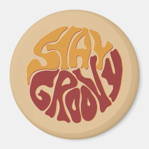 Stanna Groovy med Stänk i Röd och Gult Magnet