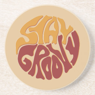 Stanna Groovy med Stänk i Röd och Gult Underlägg
