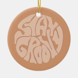 Stanna Groovy Retro Beige Julgransprydnad Keramik