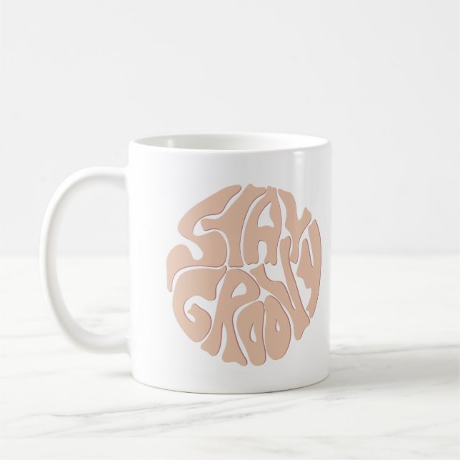 Stanna Groovy Retro Beige Kaffemugg (Vänster)