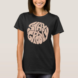 Stanna Groovy Retro Beige T Shirt