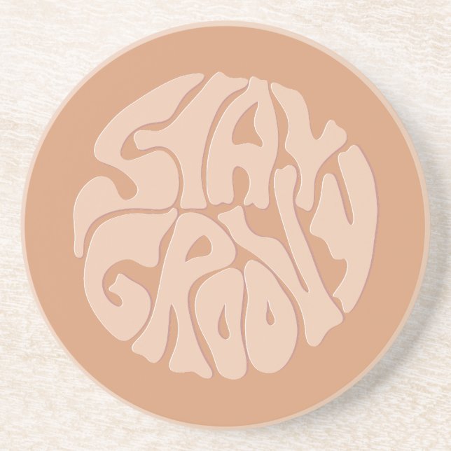 Stanna Groovy Retro Beige Underlägg (Framsidan)