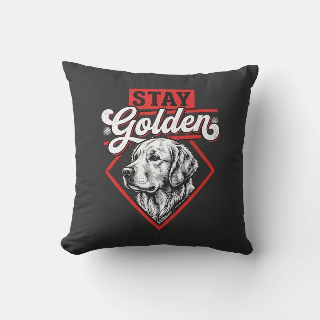Stanna Guld Golden Retriever Hund Kudde (Framsida)
