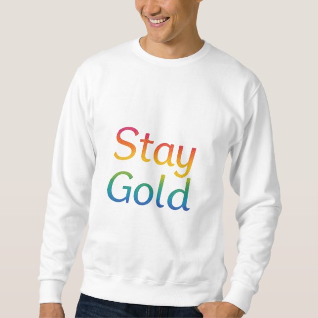Stanna Guld - Multifärgadens inspirationstypografi Lång Ärmad Tröja (Framsida)