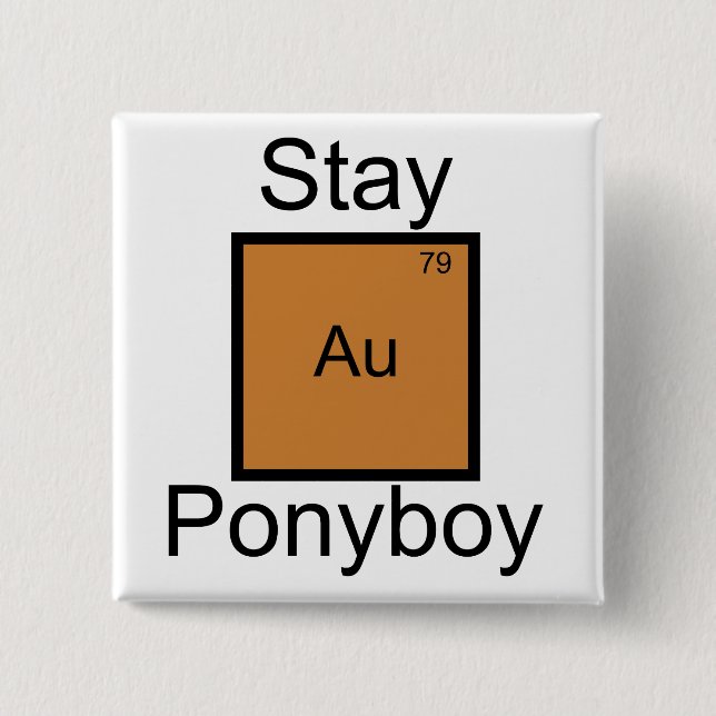 Stanna Guld Ponyboy Element Puns Knapp (Framsida)