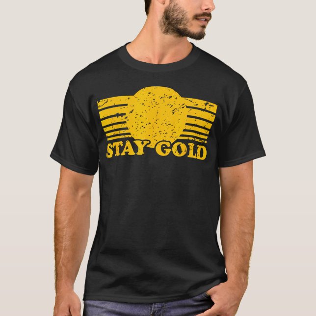 Stanna Guld Ponyboy utanför Bok Movie Novel Retro T Shirt (Framsida)