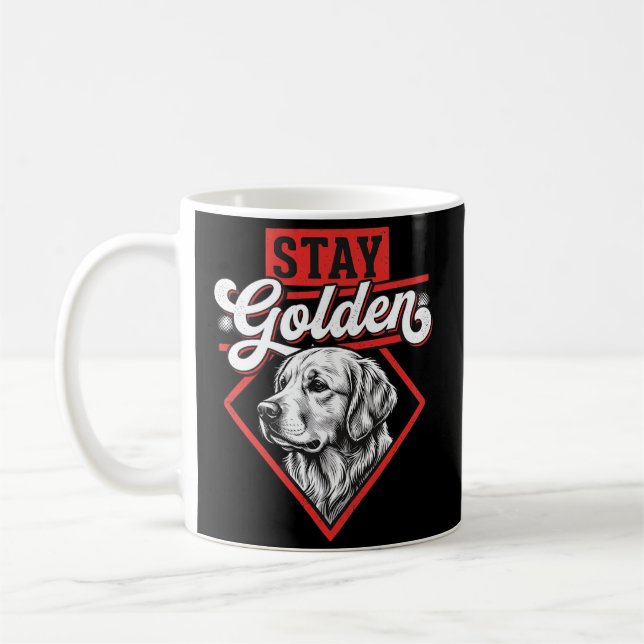 Stanna Guldig Golden Retriever Hund Kaffemugg (Vänster)