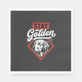 Stanna Gylden Golden Retriever Retro Hund Pappersservett