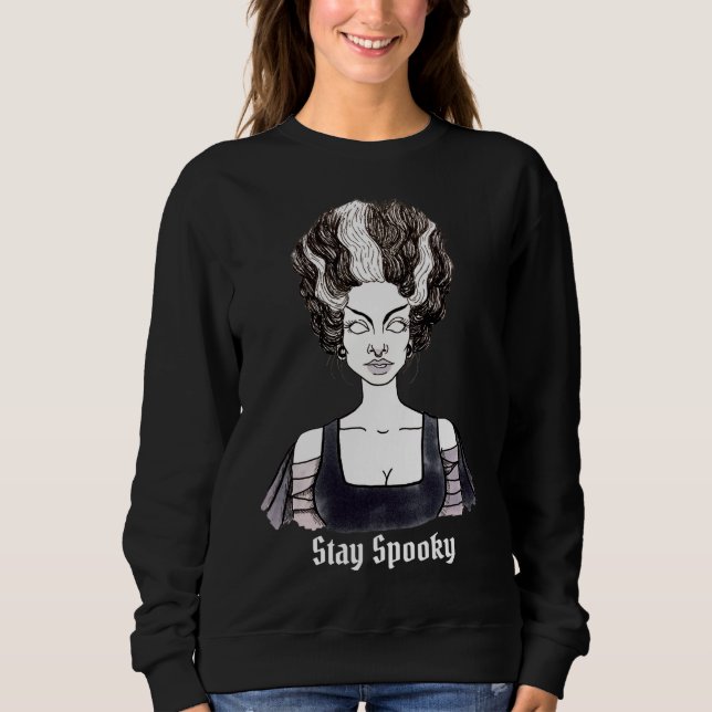 Stanna här - Bride av Frankenstein T Shirt (Framsida)