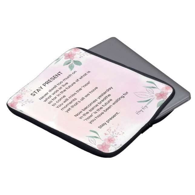 Stanna här - Motiverande uppmjukande Dikt Laptop Fodral (Framsida topp)