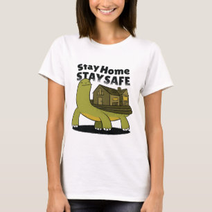 Stanna hemma, håll dig Säker, Turtle med House T Shirt