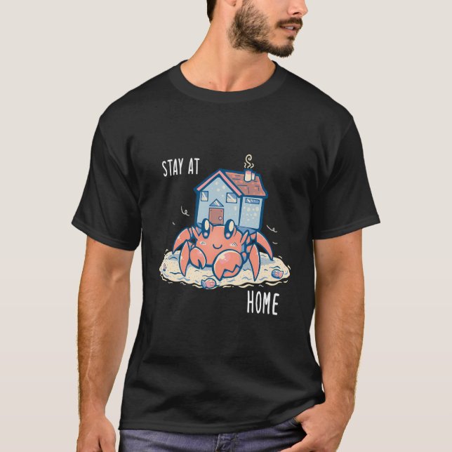 Stanna hemma i Cute Hermit Crab T Shirt (Framsida)