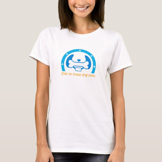 stanna hemma i hund mamma t shirt (Framsida)