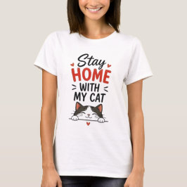 Stanna Hemma Med Min Katt Mysig Introvert Kattälsk T Shirt