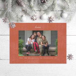 Stanna hemma - minimalt julfoto i familjen julkort