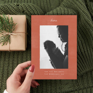 Stanna hemma - minimalt julfoto i familjen julkort